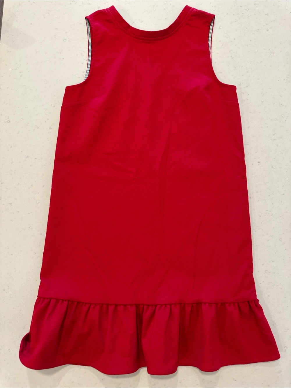 Vineyard Vines Girls Red Ruffle Sleeveless Dress Size XL Cotton Cute Girlie
